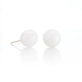 10mm White Jade Earrings