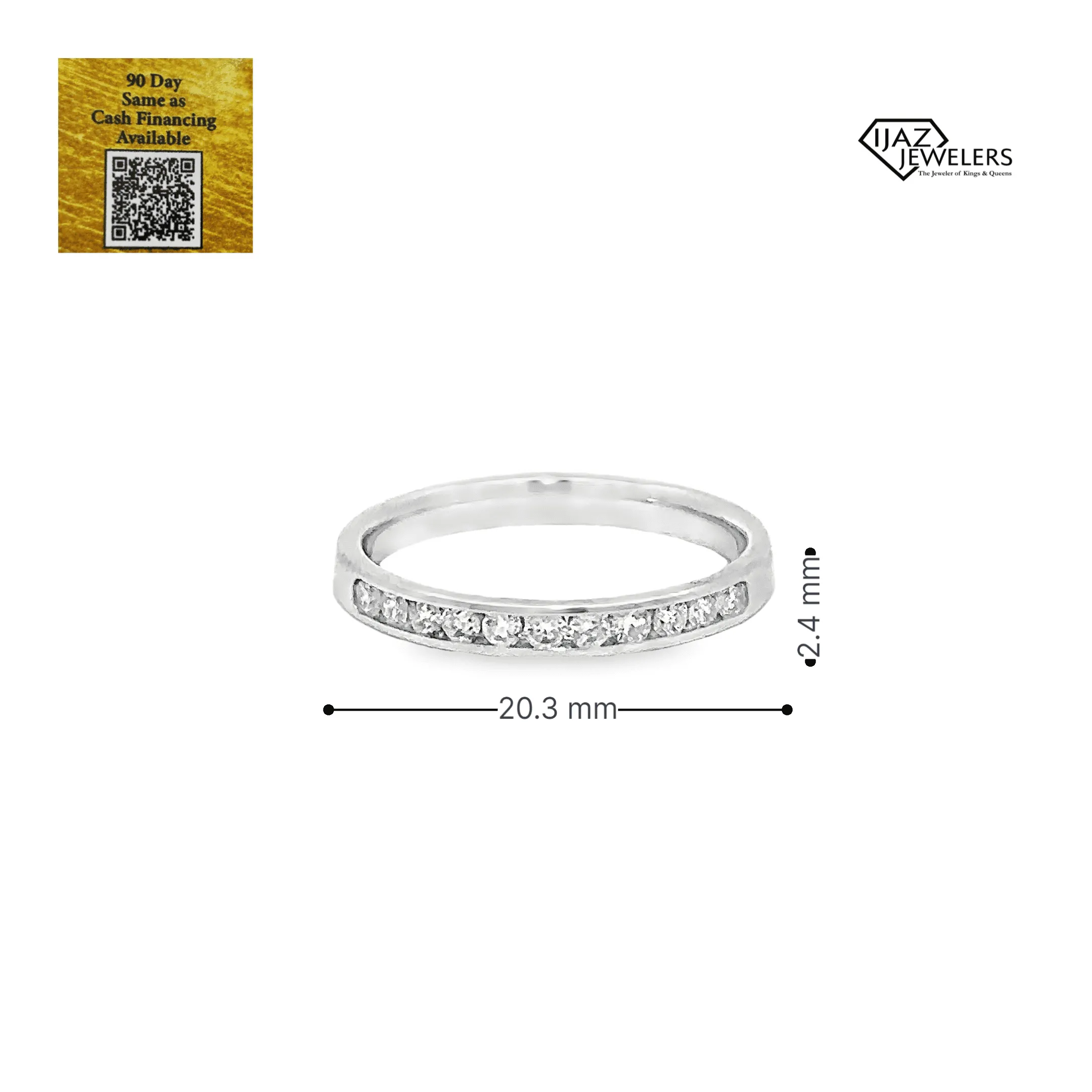 14K White Gold 0.25 CTW Ladies Wedding Band