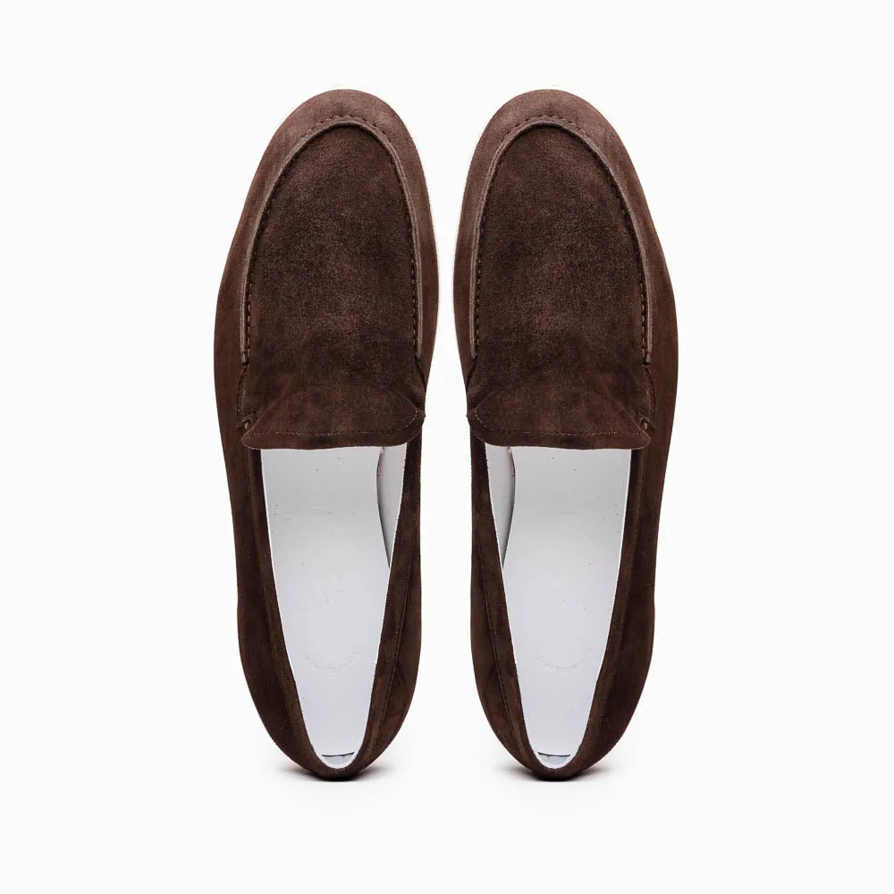 16-621-MOC LIVORNO Sueded Italian Goatskin Loafer Mocha