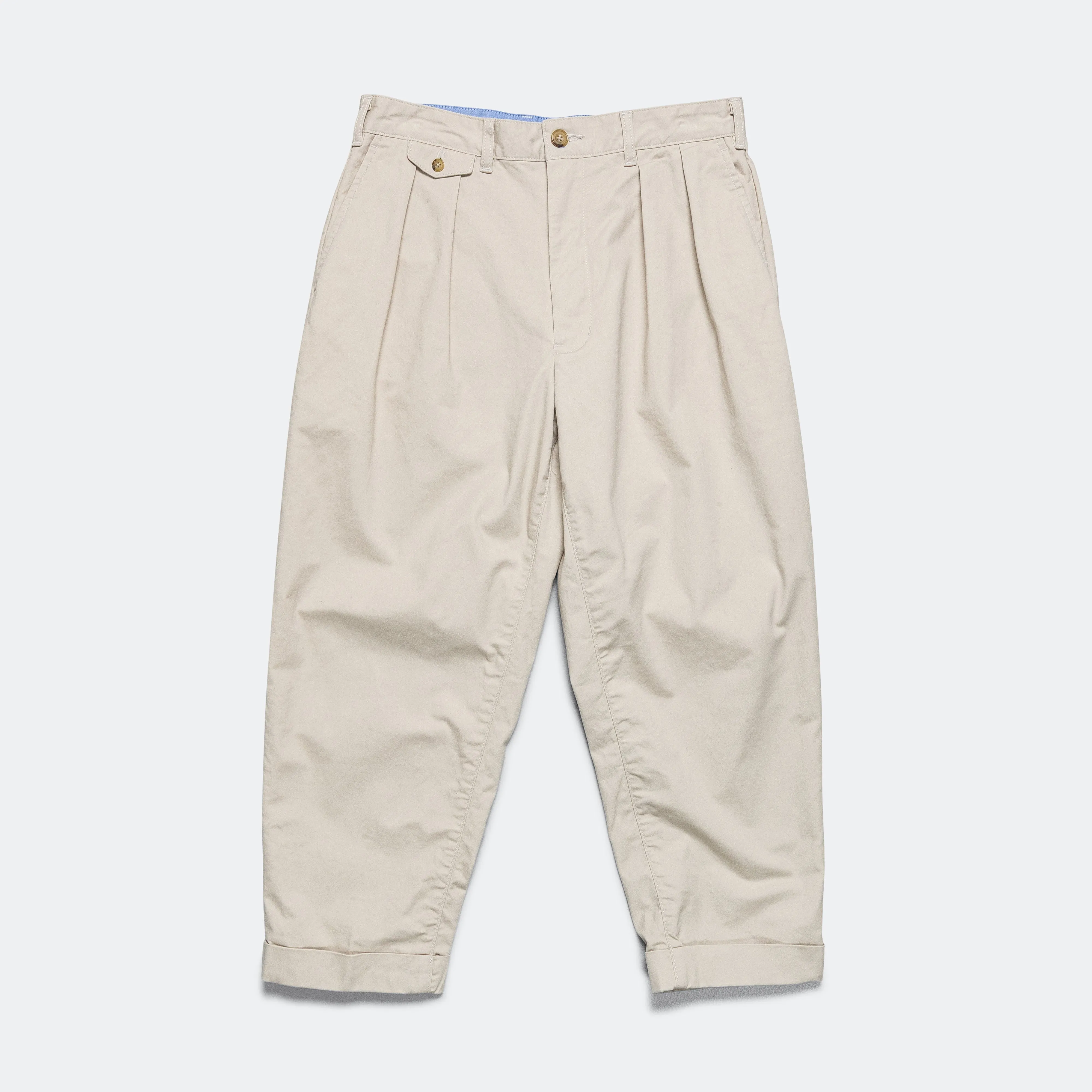 2 Pleat Twill Pants - Cement