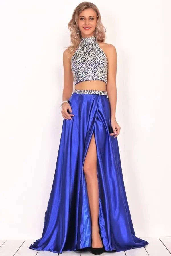 2024 Prom Dresses A Line Two Pieces With P63DDYS1