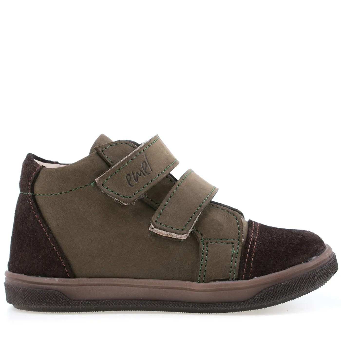 (2675-13) Emel velcro shoes khaki green