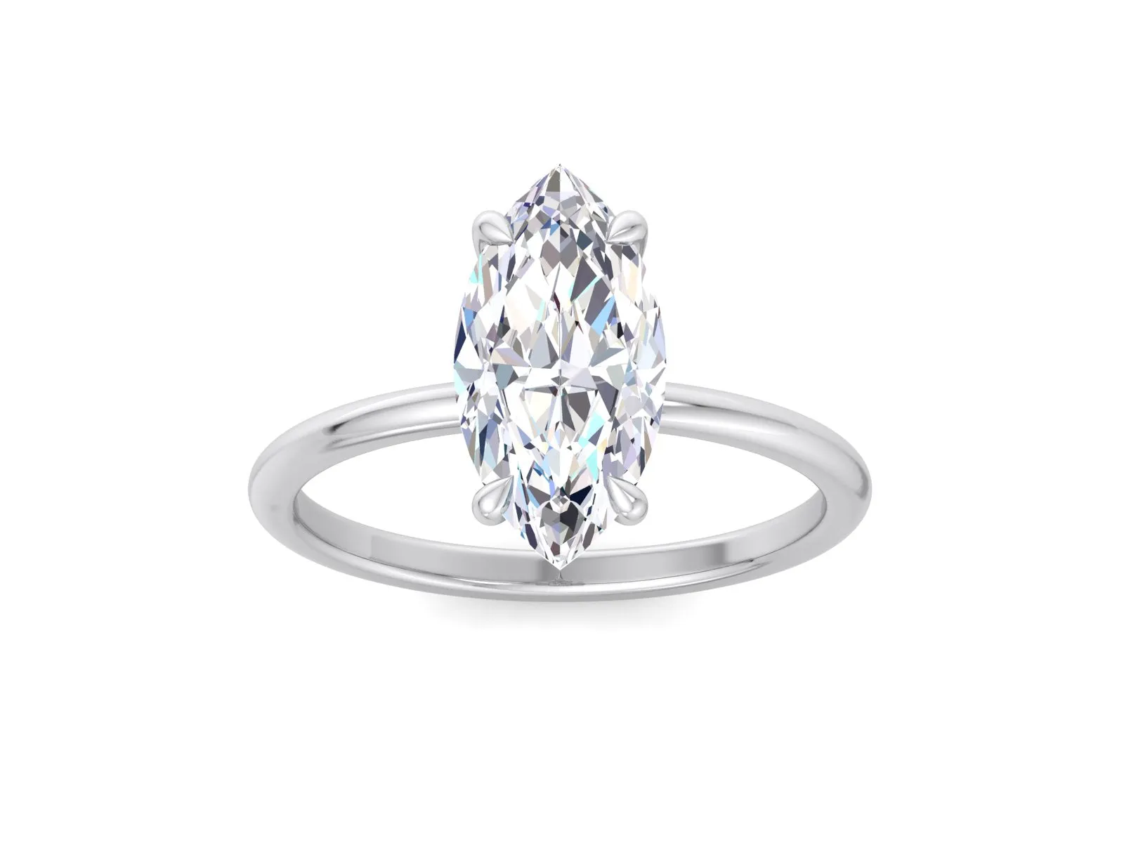 3.90 carat Marquise Cut Moissanite Engagement Ring