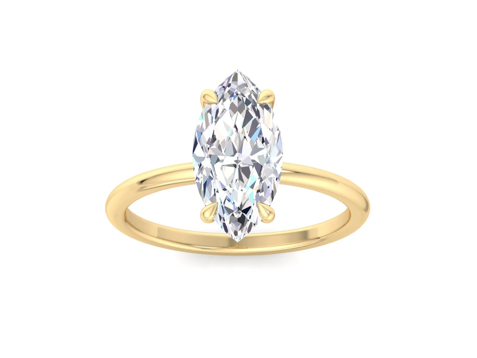 3.90 carat Marquise Cut Moissanite Engagement Ring