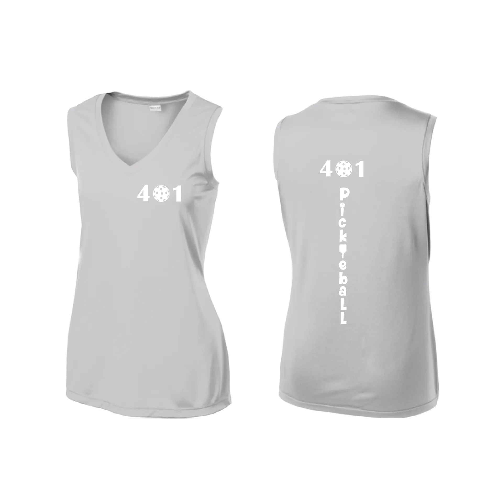 401 Rhode Island Pickleball Club | Women’s Sleeveless Athletic Shirt | 100% Polyester