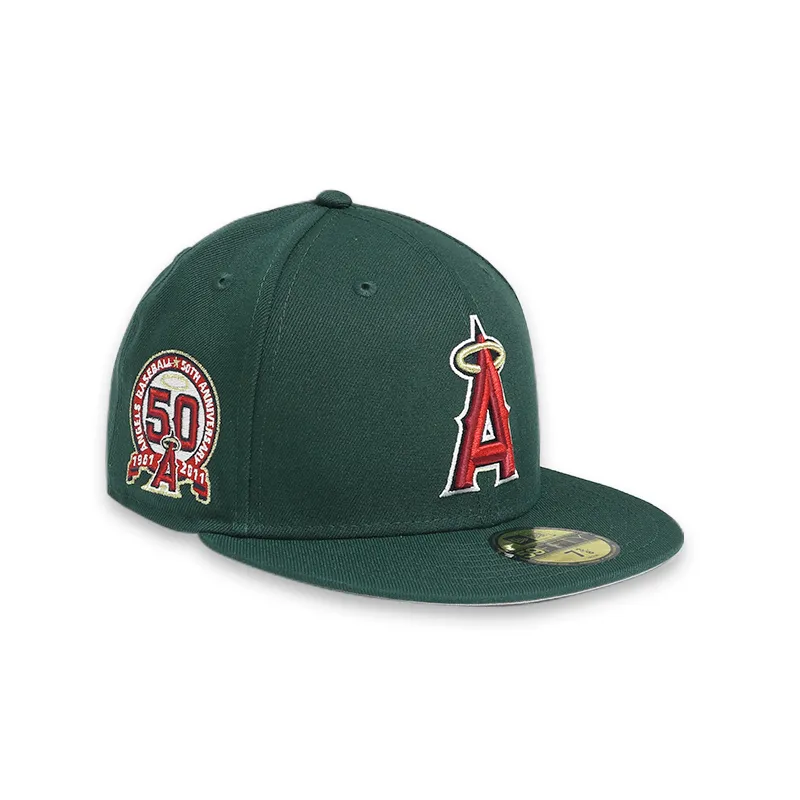 [70685658] Los Angeles Angels 50th Anniversary Green 59FIFTY Men's Fitted Hat