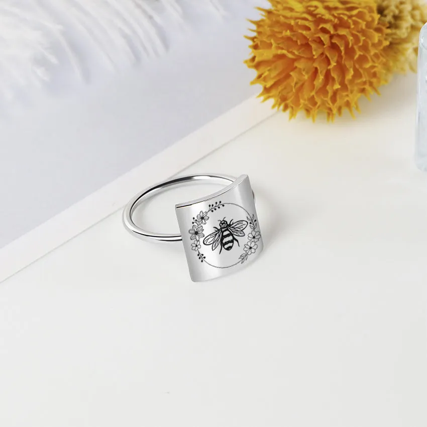 925 Sterling Silver Hummingbird/Bee/Phoenix/Cardinal Ring Animal Jewelry Gifts for Her