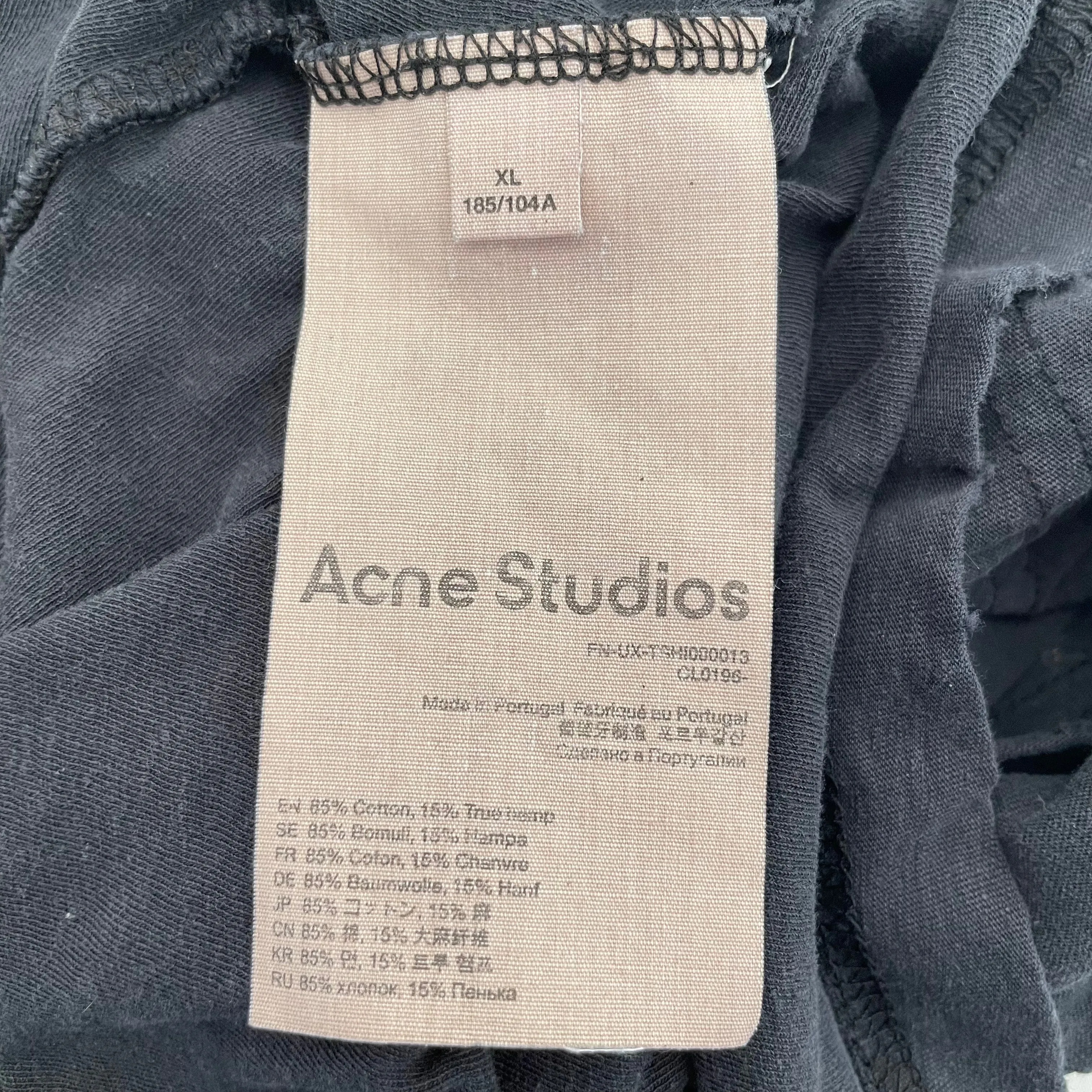 Acne Studios/T-Shirt/XL/Cotton/BLK/