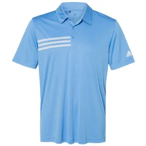 adidas Men's Lucky Blue/White 3 Stripe Chest Polo