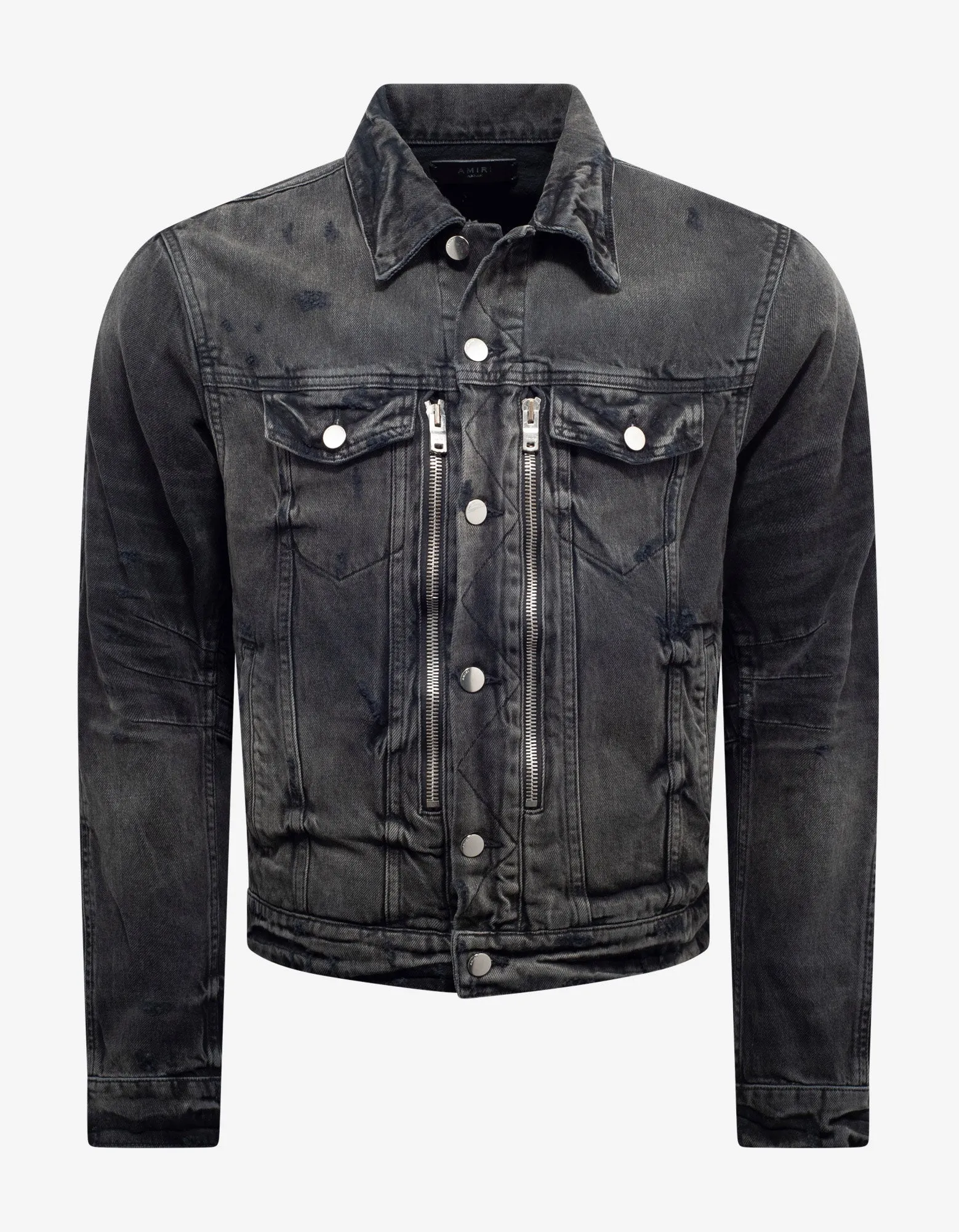 Amiri MX2 Antique Black Trucker Denim Jacket