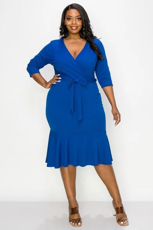 April Wrap Midi Dress With Belt