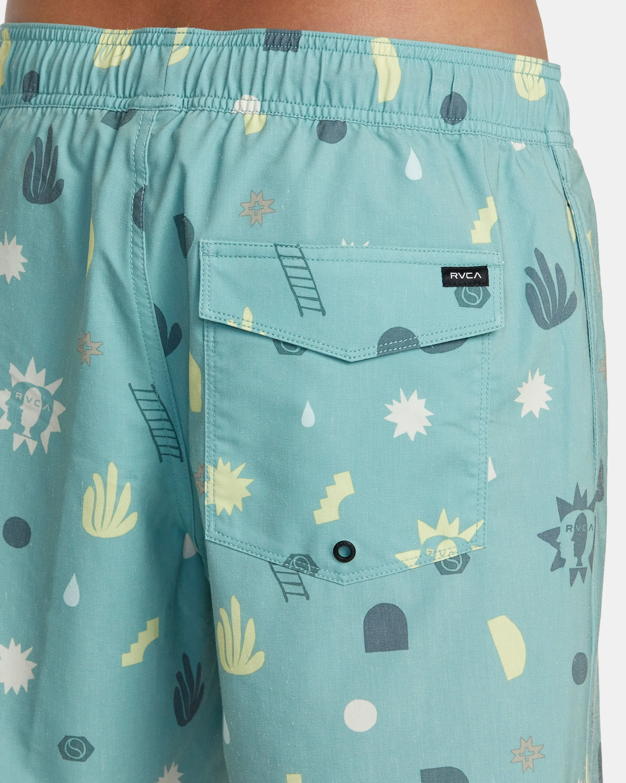 Atlas Elastic Waist Boardshorts 17" - Green Haze