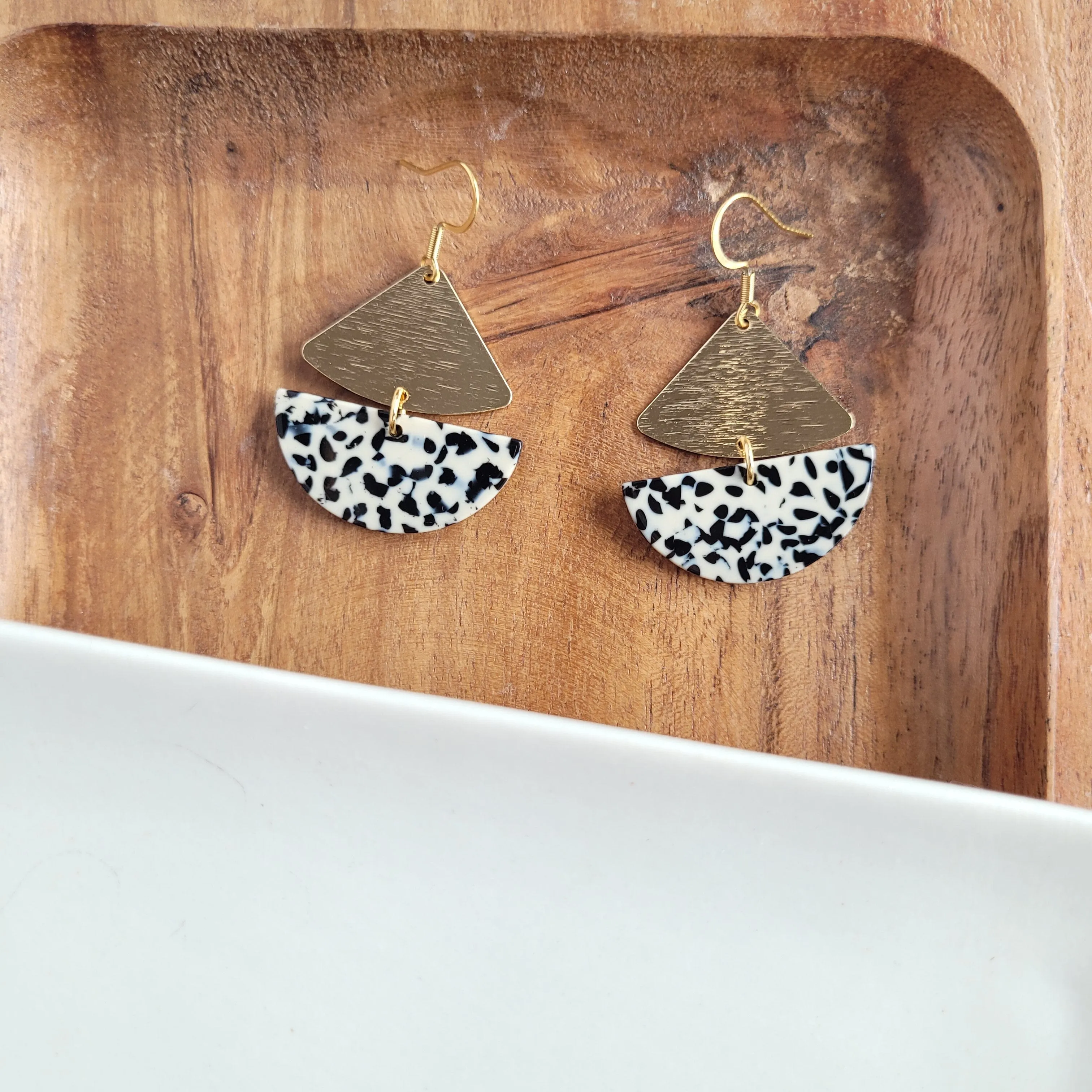 Ava Earrings - Black Dot / Dainty Statement Earring