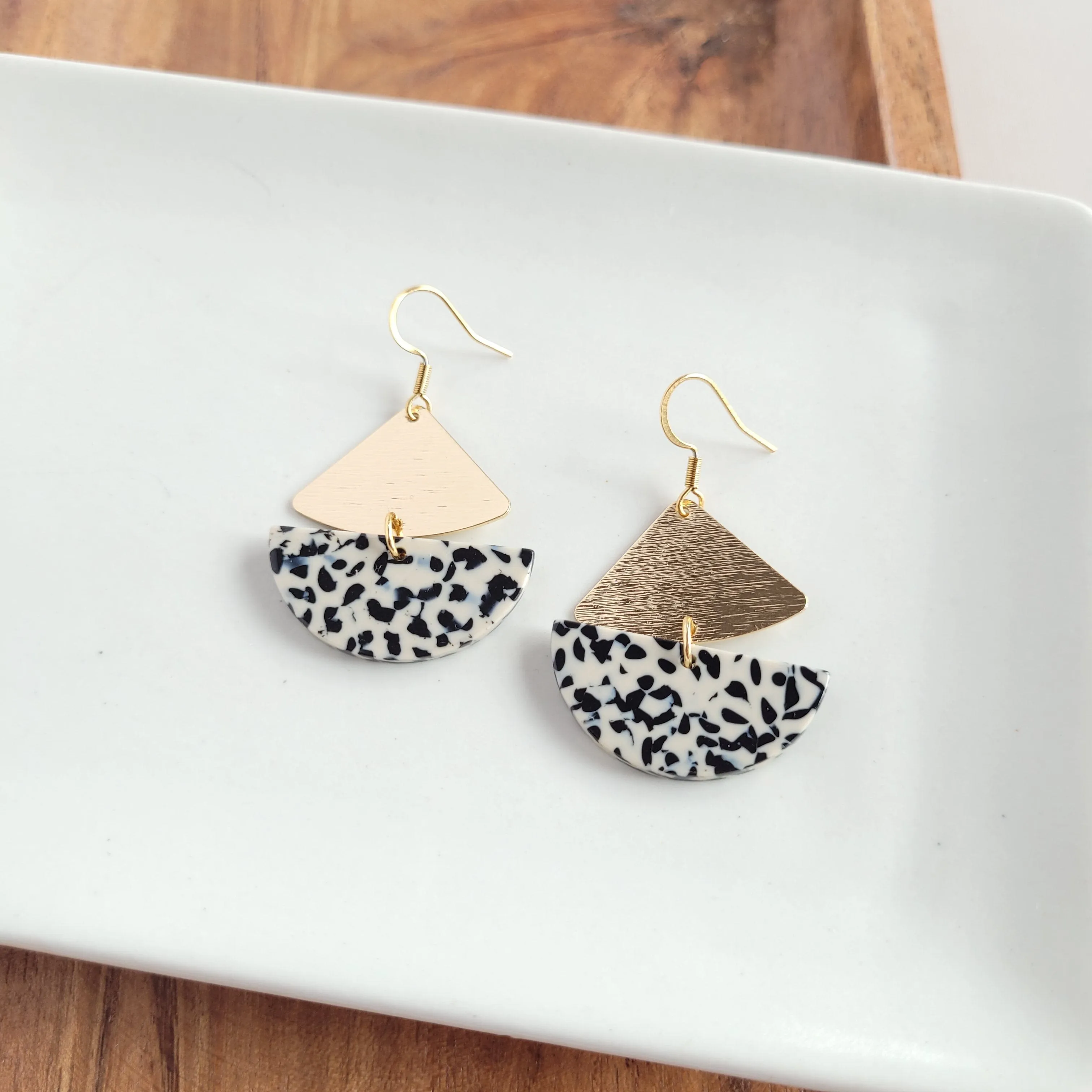 Ava Earrings - Black Dot / Dainty Statement Earring