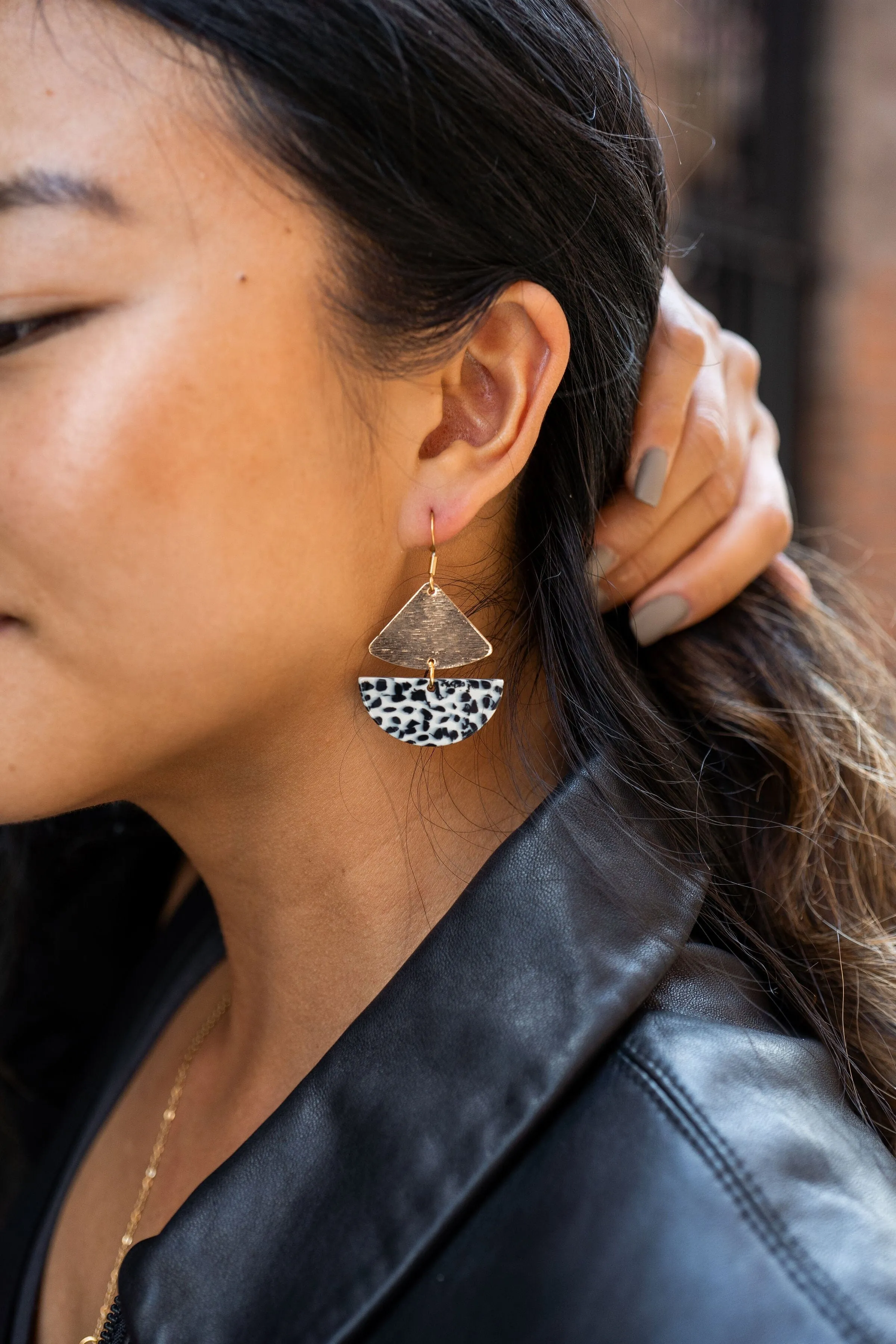 Ava Earrings - Black Dot / Dainty Statement Earring