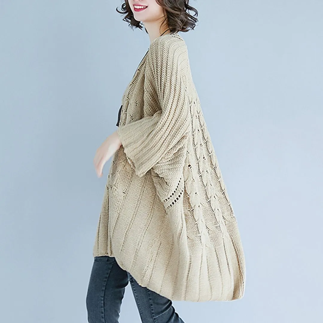 BABAKUD Crew Neck Knitted Casual Loose Thin Sweater