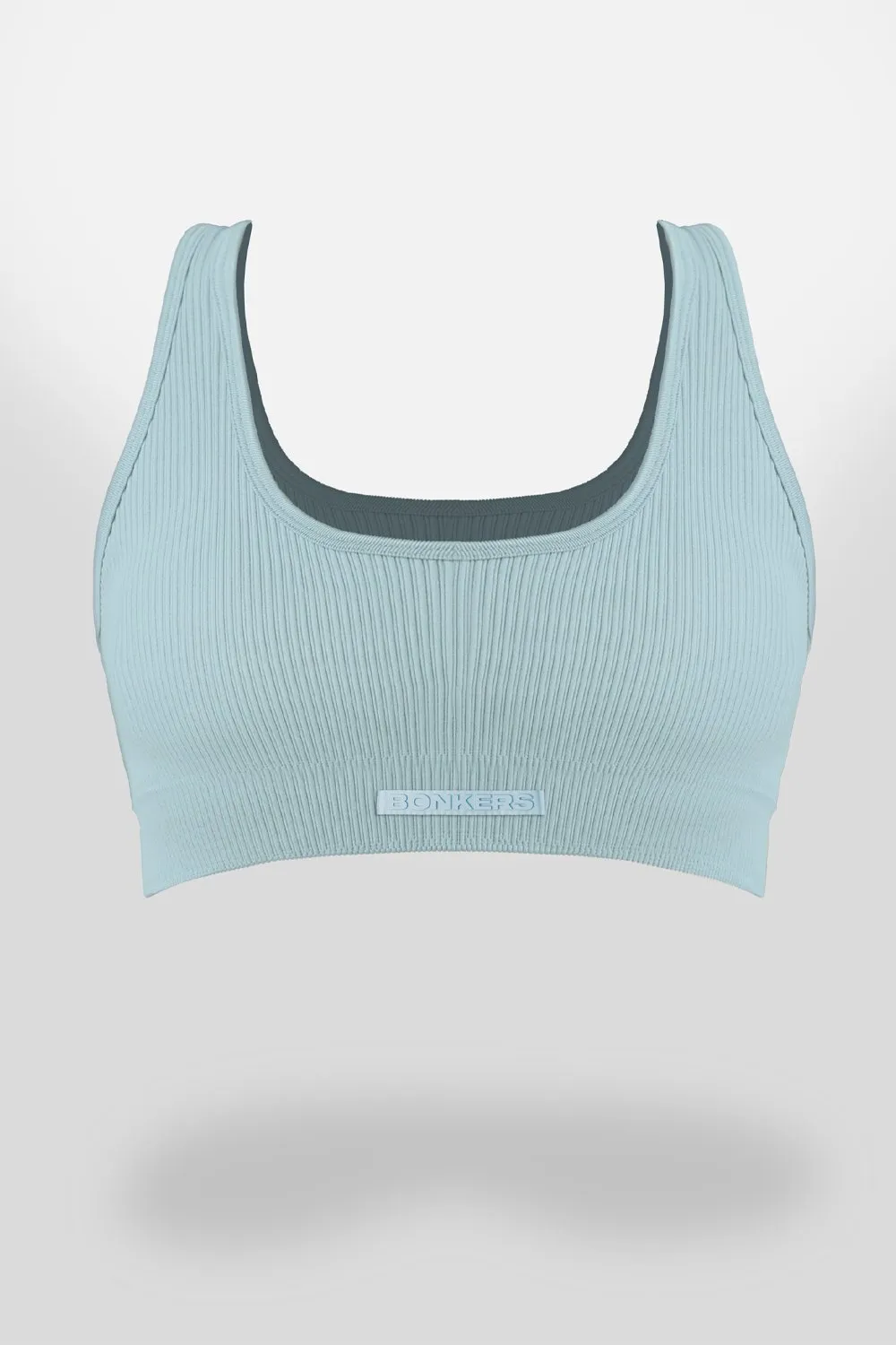 Baby Blue Sporty Ribbed Crop Top