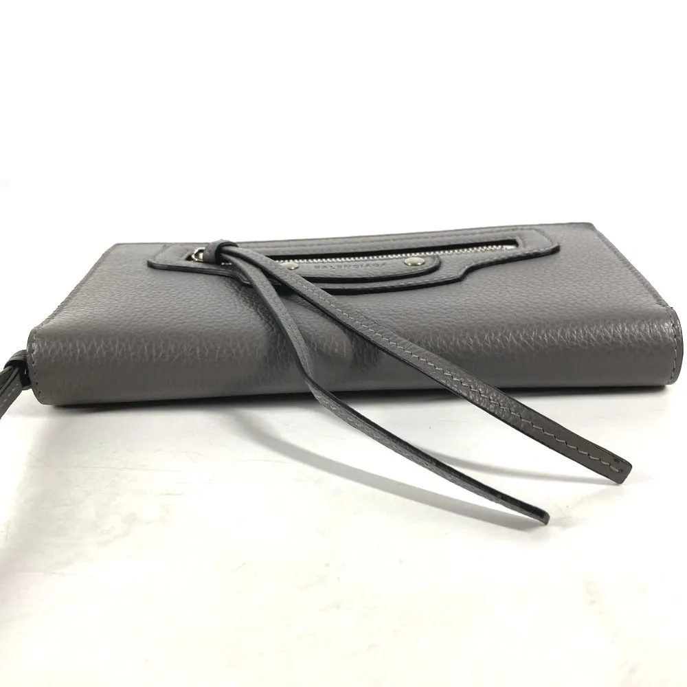 BALENCIAGA Long Wallet Purse 640115 leather gray Long wallet Neo classic Women Used Authentic