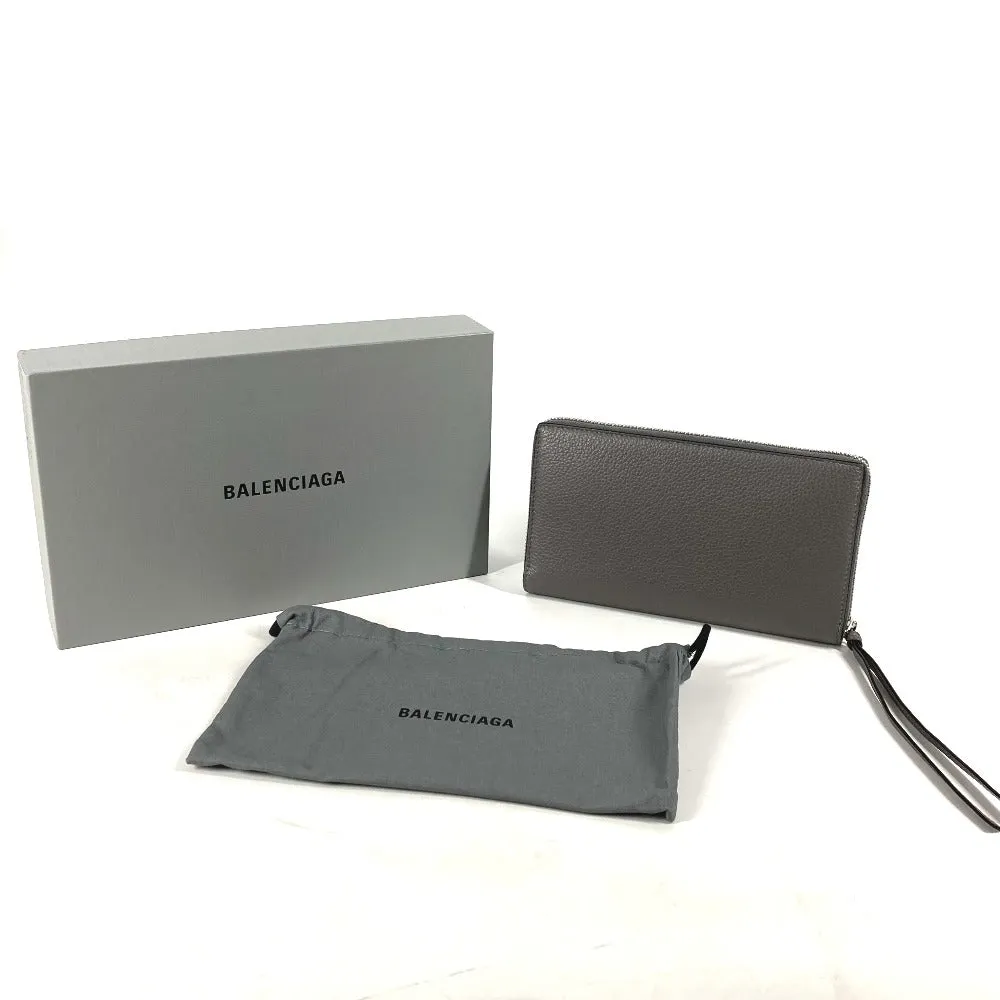 BALENCIAGA Long Wallet Purse 640115 leather gray Long wallet Neo classic Women Used Authentic