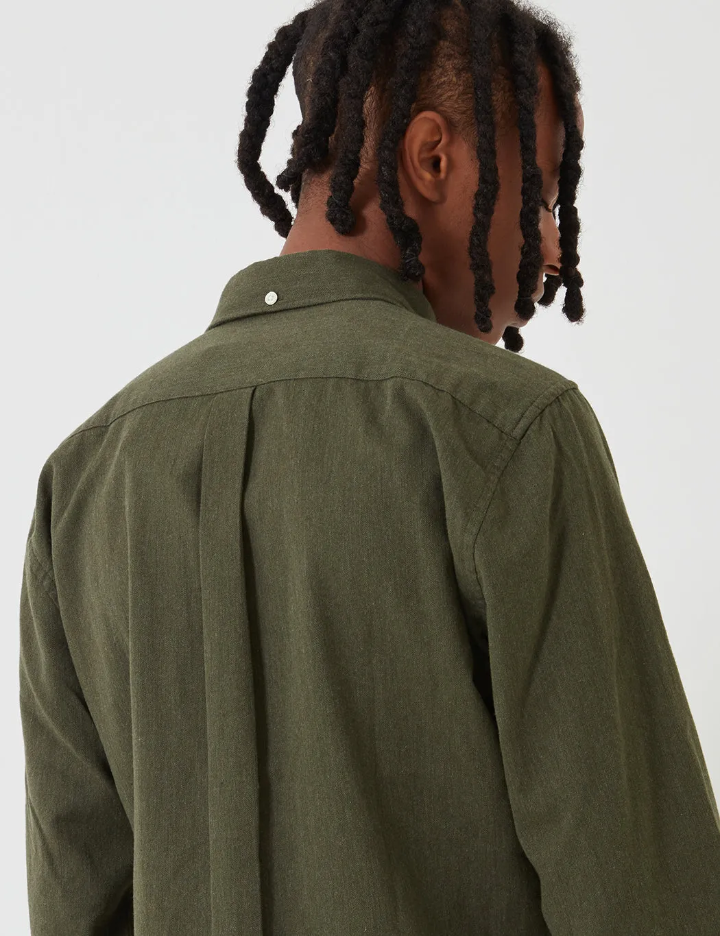 Barbour Herringbone 1 Tailored Shirt - Forest Green