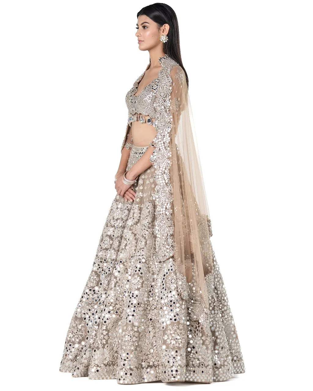 Beige Lehenga Set