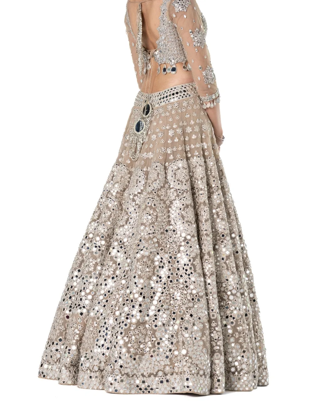 Beige Lehenga Set