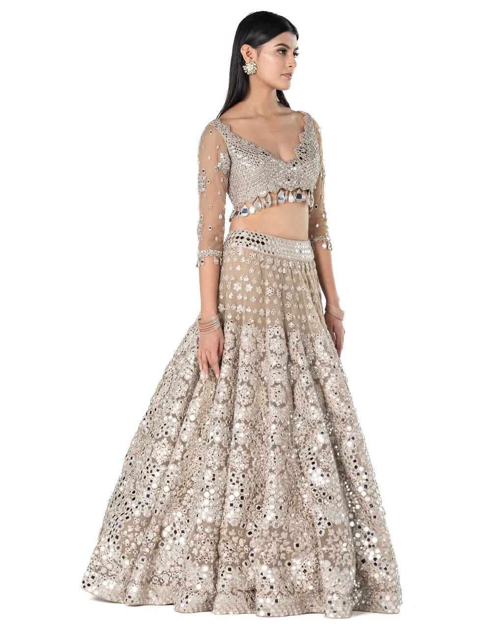 Beige Lehenga Set