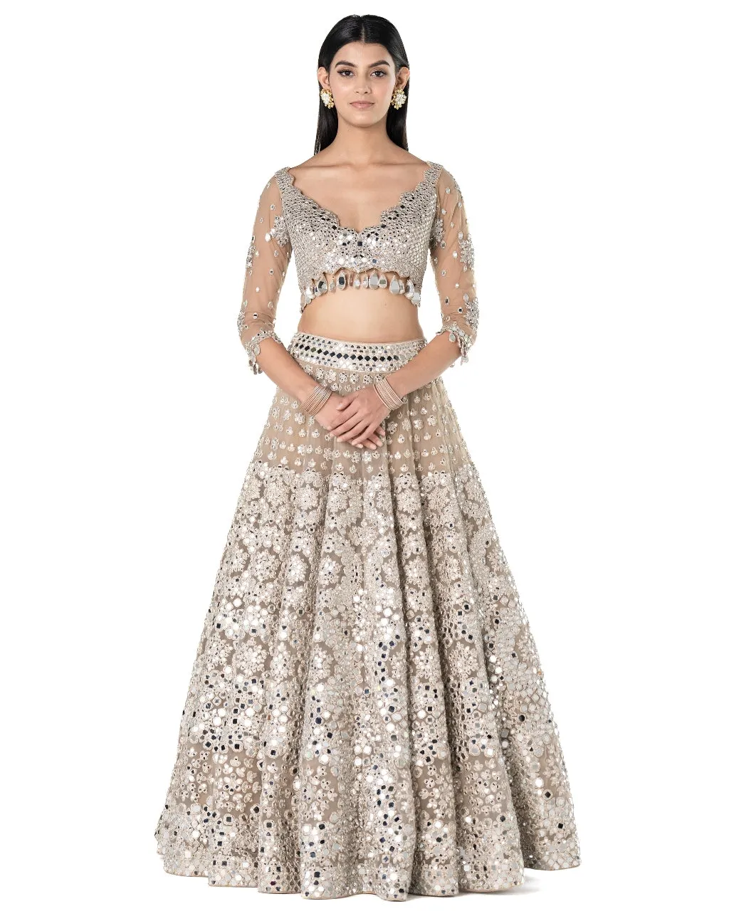 Beige Lehenga Set