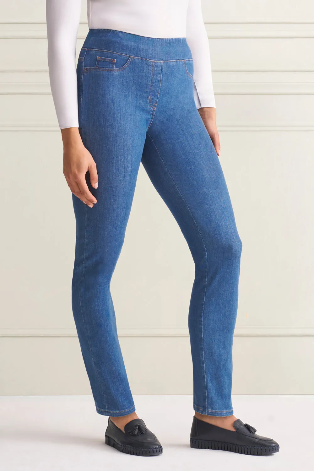 Bengajean® Full Length Straight Leg - Indigo Mid Wash