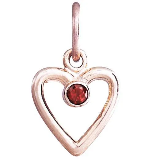 Birthstone Heart Charm With Citrine