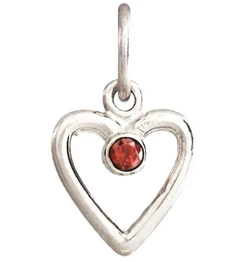 Birthstone Heart Charm With Citrine