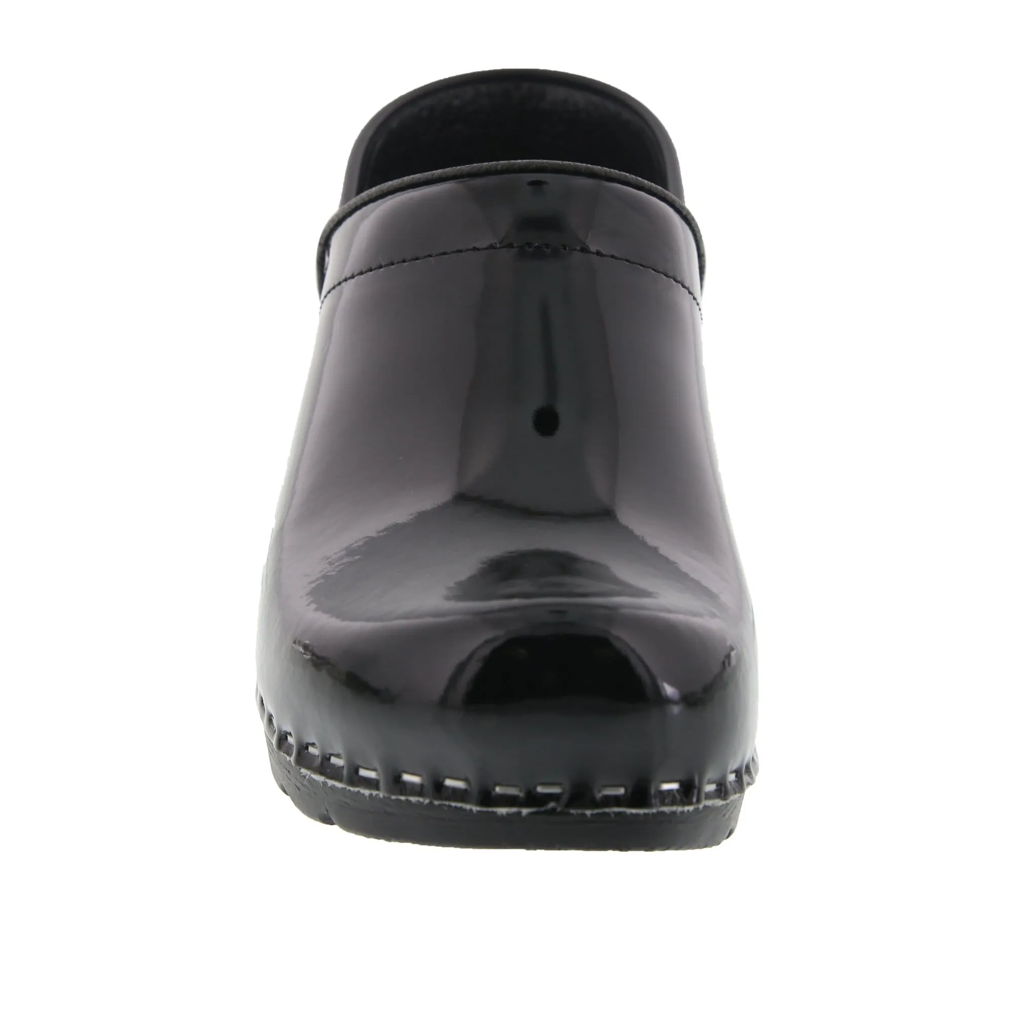 BJORK Women's Swedish Professional Black Patent Leather Clogs