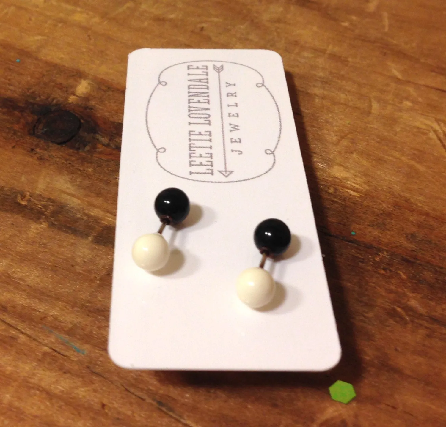 Black and White Mod Geo Stud Earrings