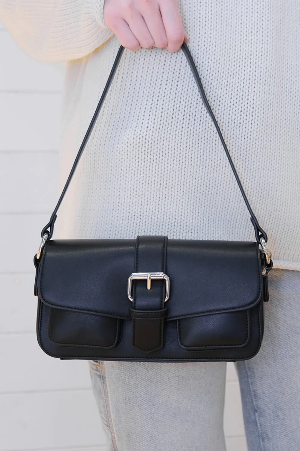 Black Faux Leather Purse