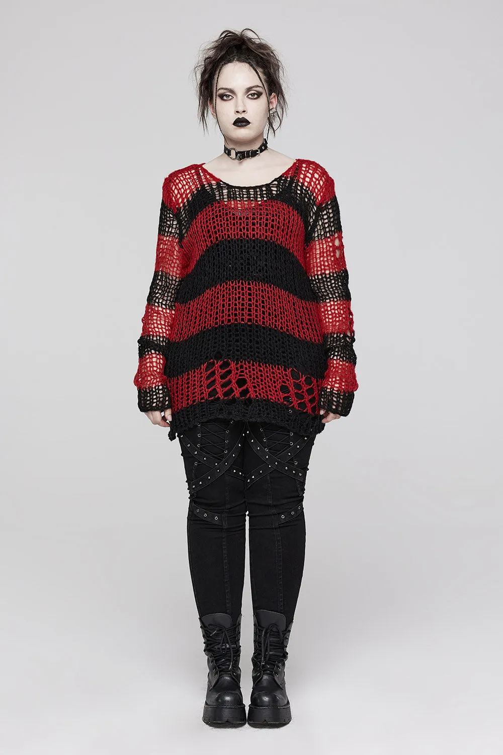 Blood Pact Striped Sweater [RED/BLACK]