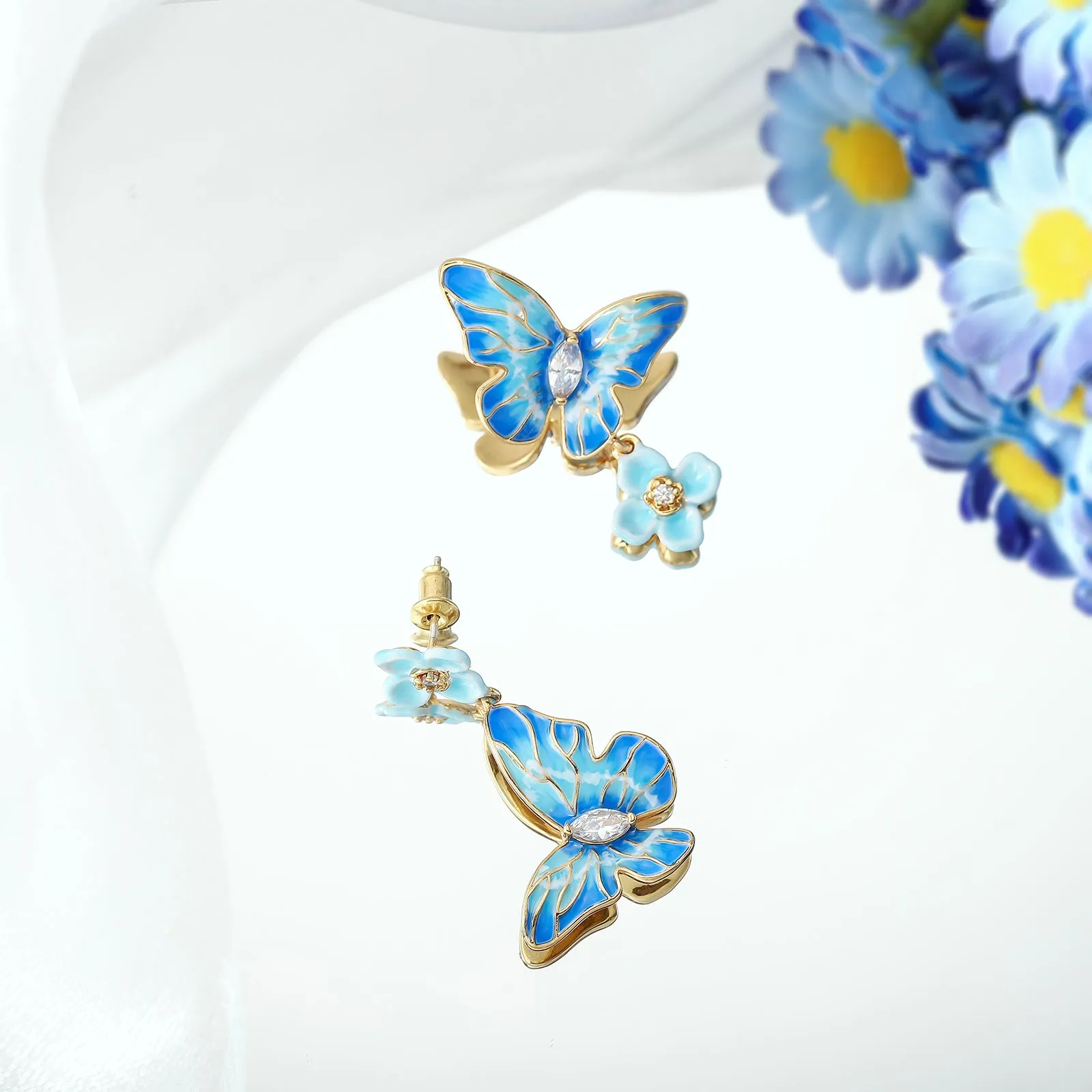 Blue Morpho Butterfly Gift Set with Gift Wrapping