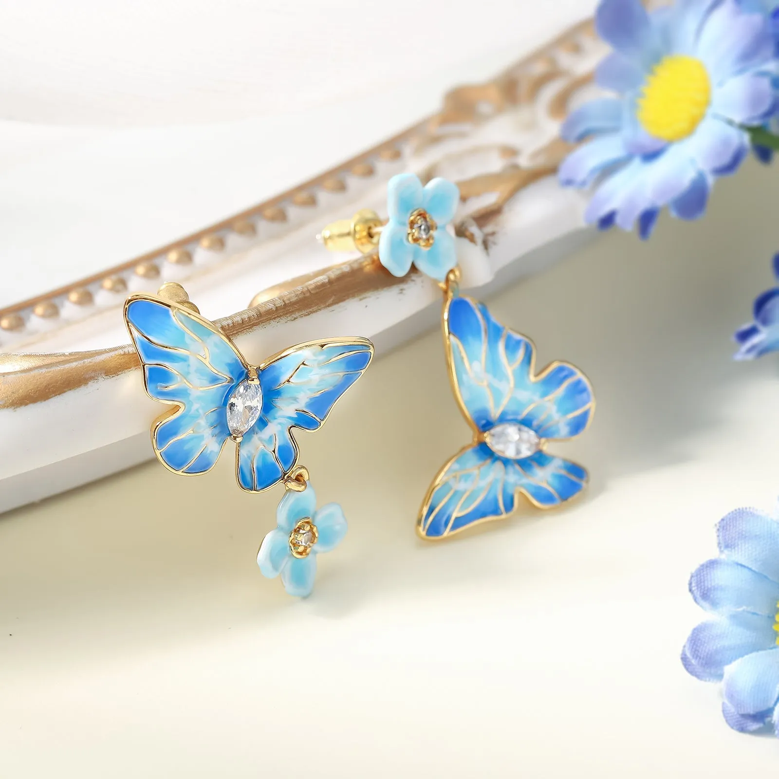 Blue Morpho Butterfly Gift Set with Gift Wrapping