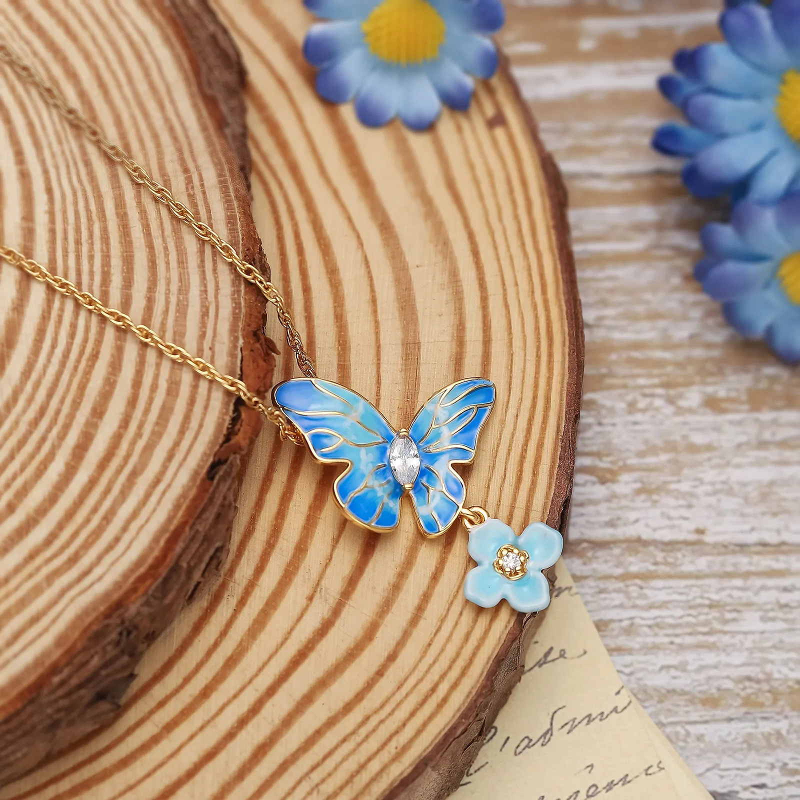 Blue Morpho Butterfly Gift Set with Gift Wrapping