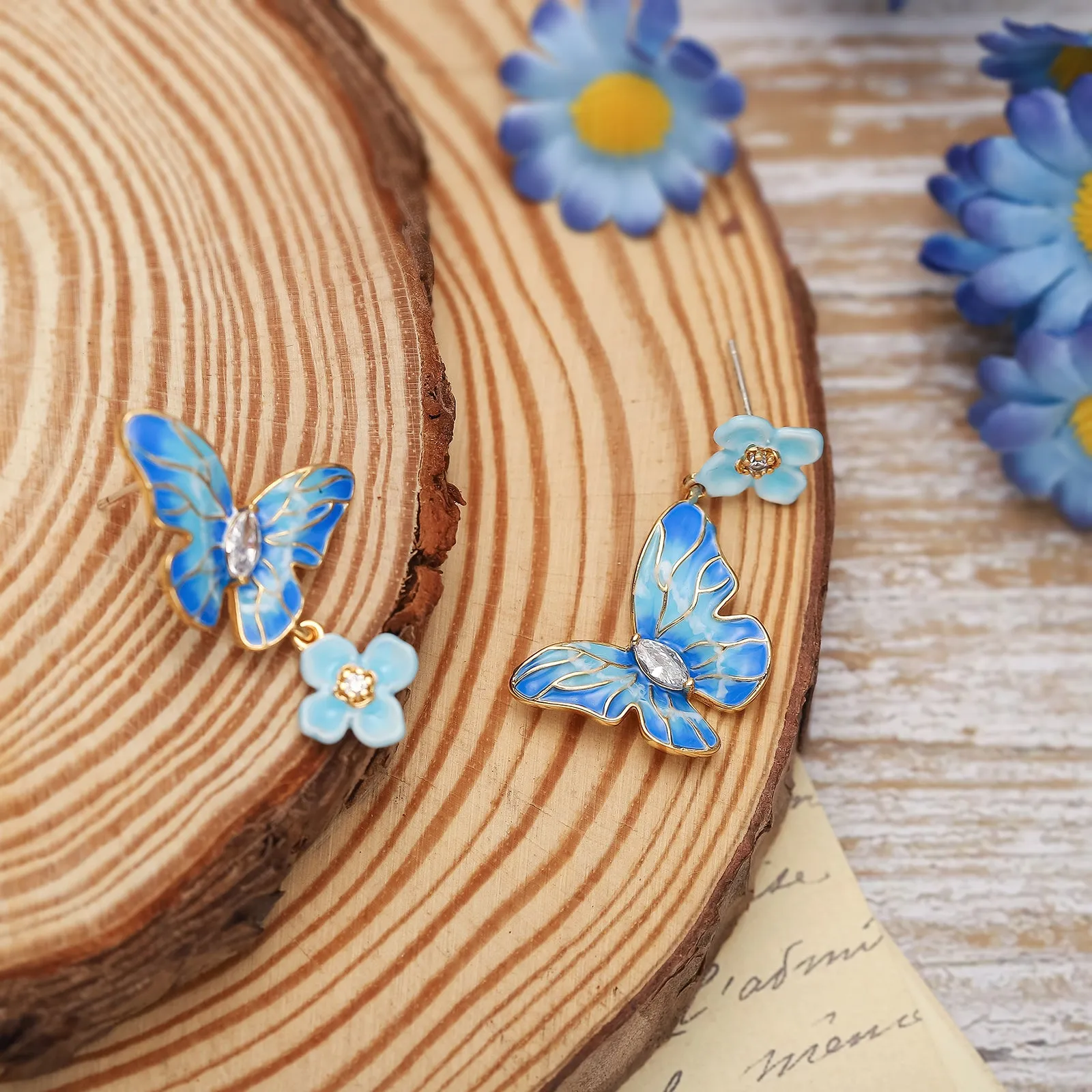 Blue Morpho Butterfly Gift Set with Gift Wrapping