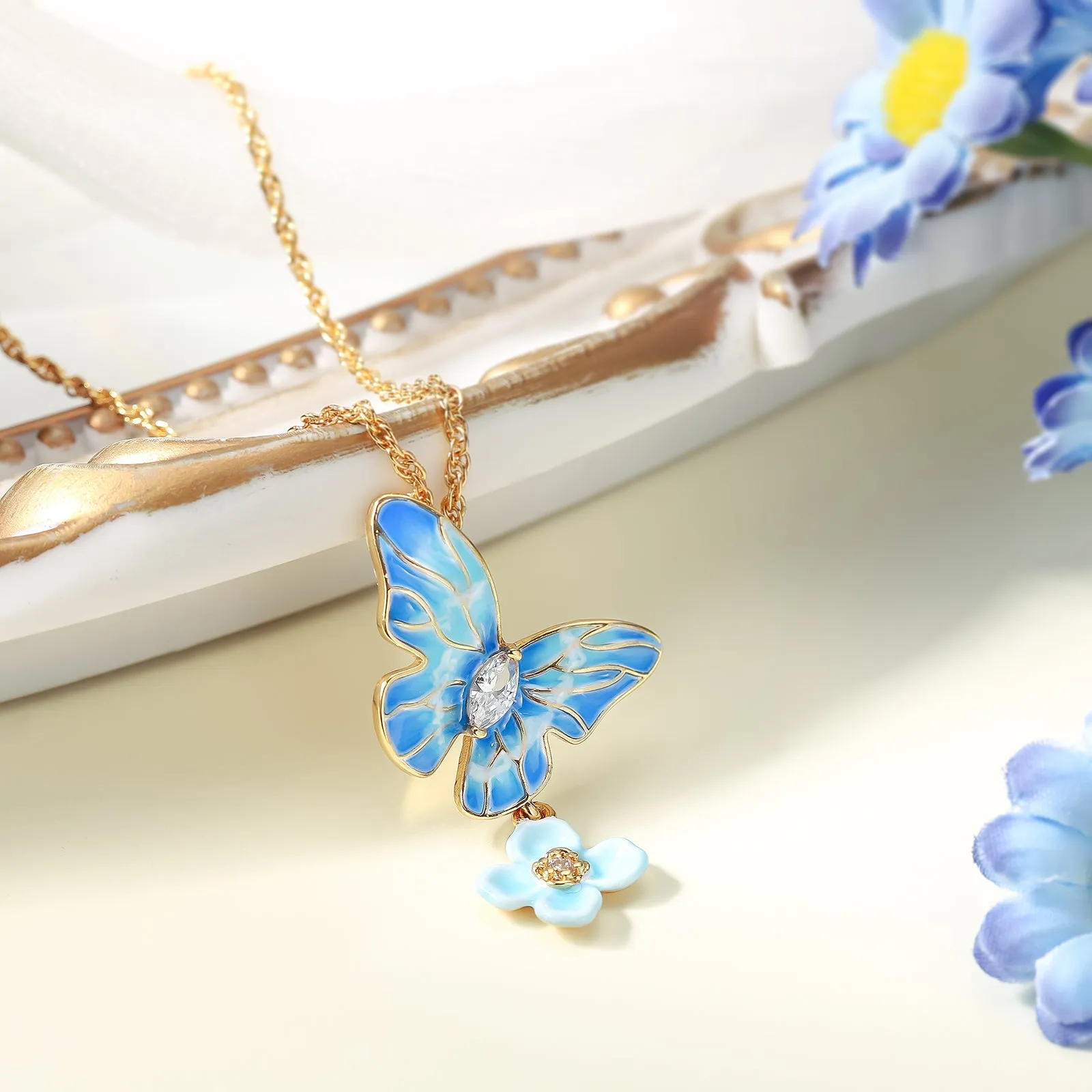 Blue Morpho Butterfly Gift Set with Gift Wrapping