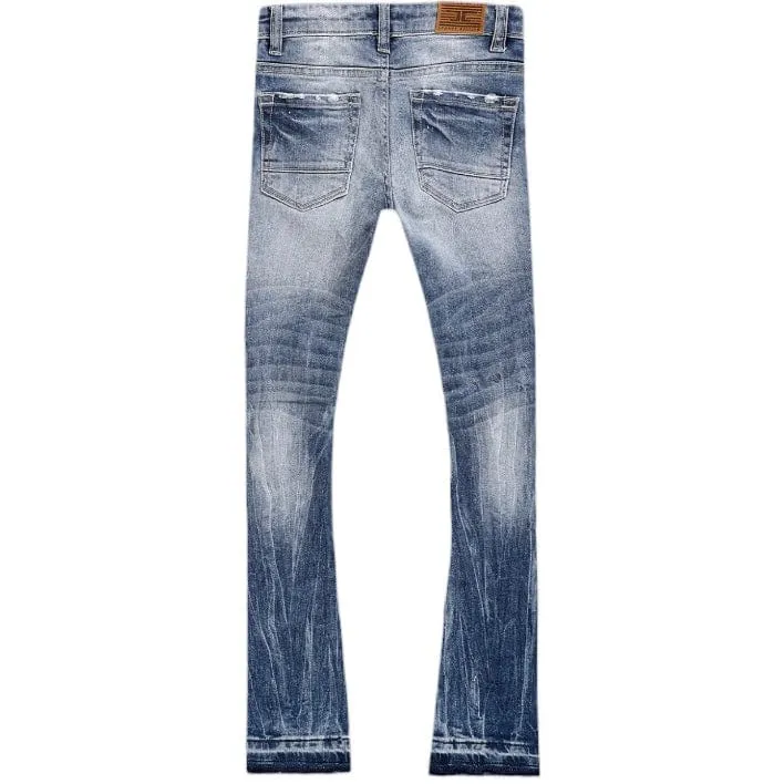 Boys Jordan Craig Attitude Stacked Denim (Medium Blue) JTF1214B