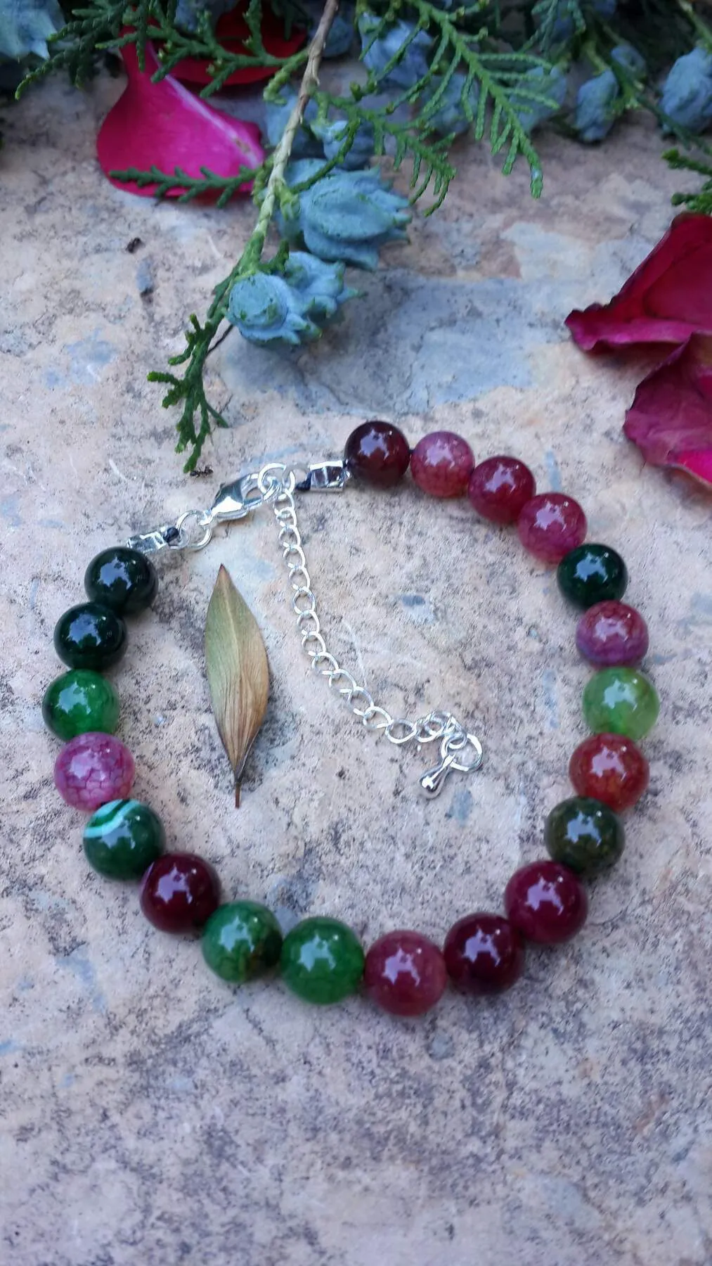 Bracelet For Women Mixed Color Agate Natural Stone