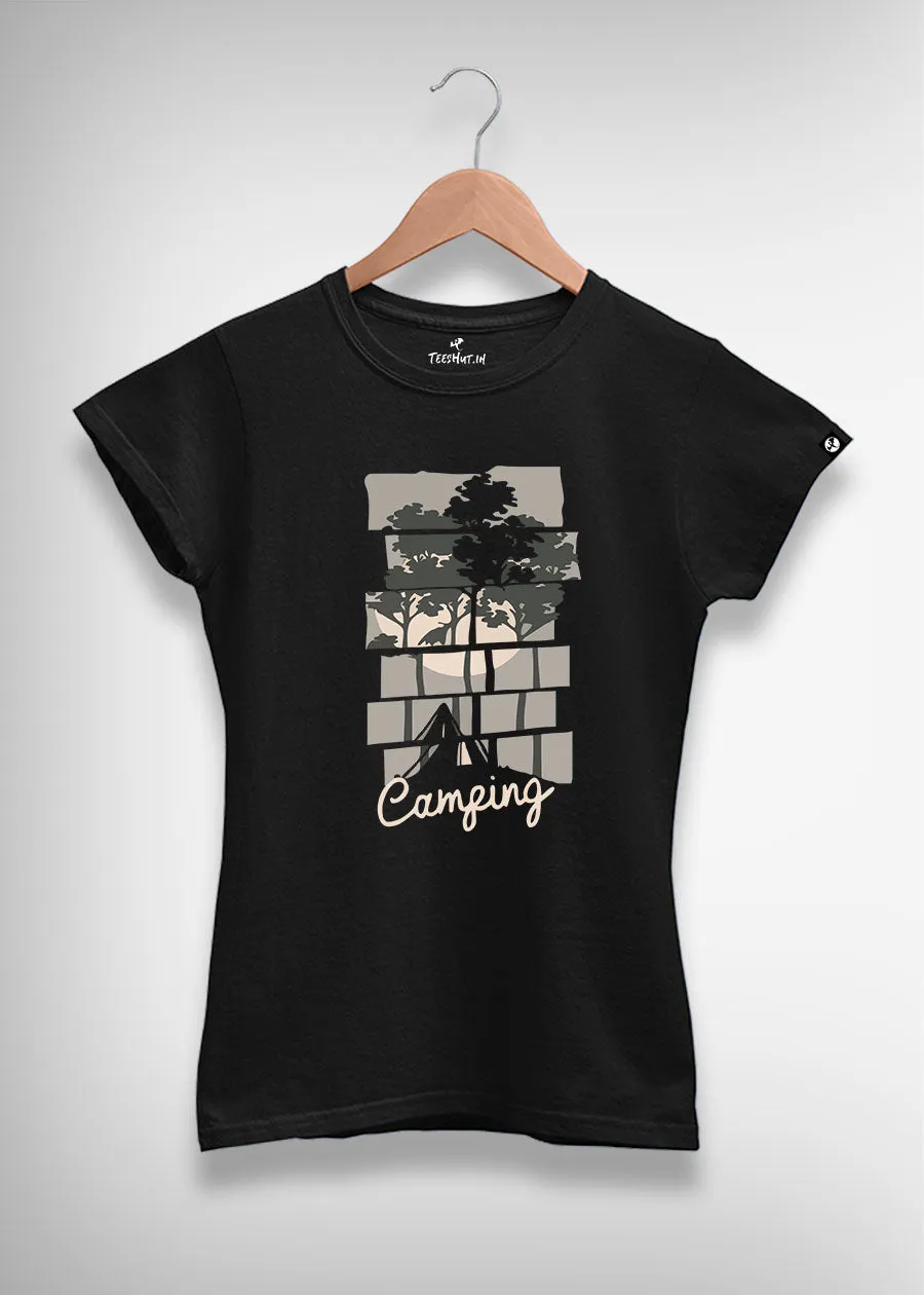 Camping Women Half Sleeve T-Shirt