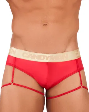 Candyman 99722 Garter Mesh Briefs Red