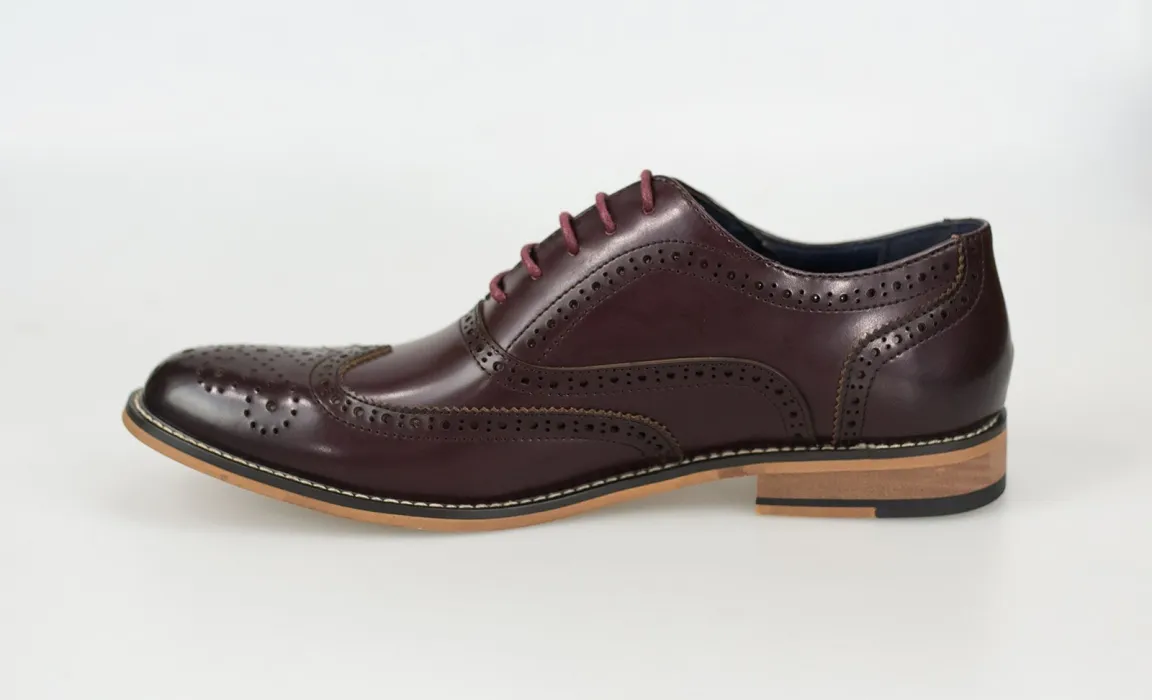 Cavani Oxford Wine Brogue Shoes