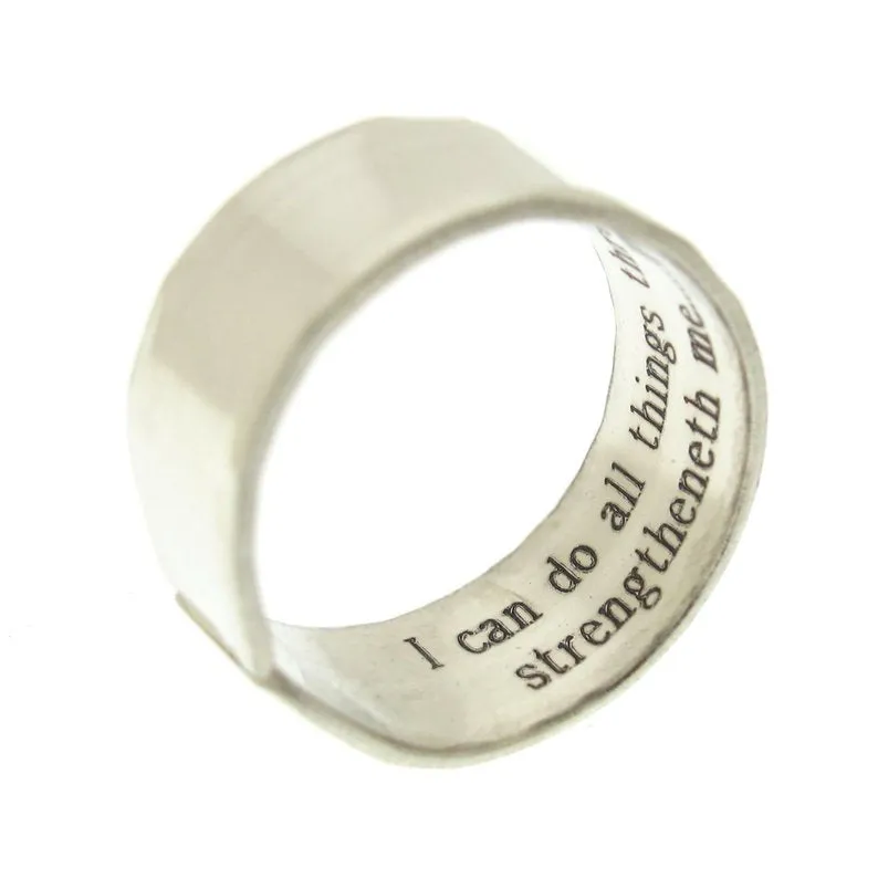 Center Line Sterling Silver Mens Ring