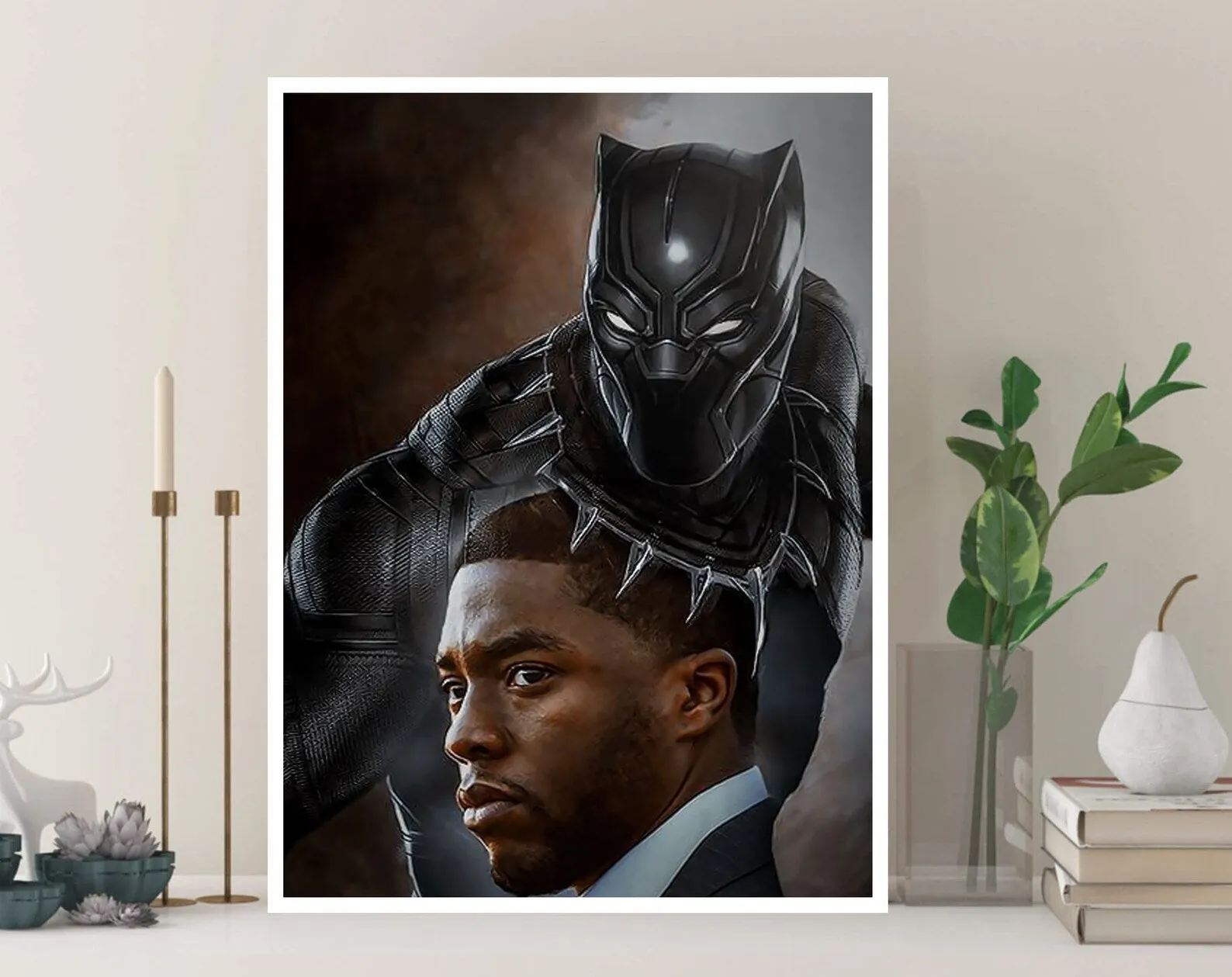 Chadwick Boseman Poster, Black Panther Canvas Rolls, Custom Canvas, Home decor, Wall Hanging, Hollywood Actor Chadwick Boseman Poster