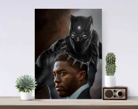 Chadwick Boseman Poster, Black Panther Canvas Rolls, Custom Canvas, Home decor, Wall Hanging, Hollywood Actor Chadwick Boseman Poster