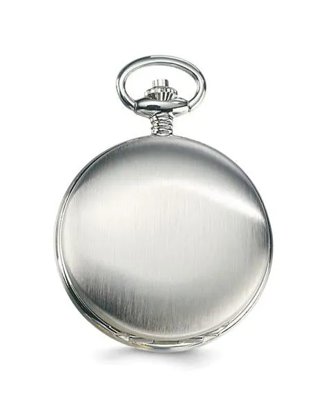 Charles Hubert White Skeleton Dial Pocket Watch - Chrome Finish - Mechanical