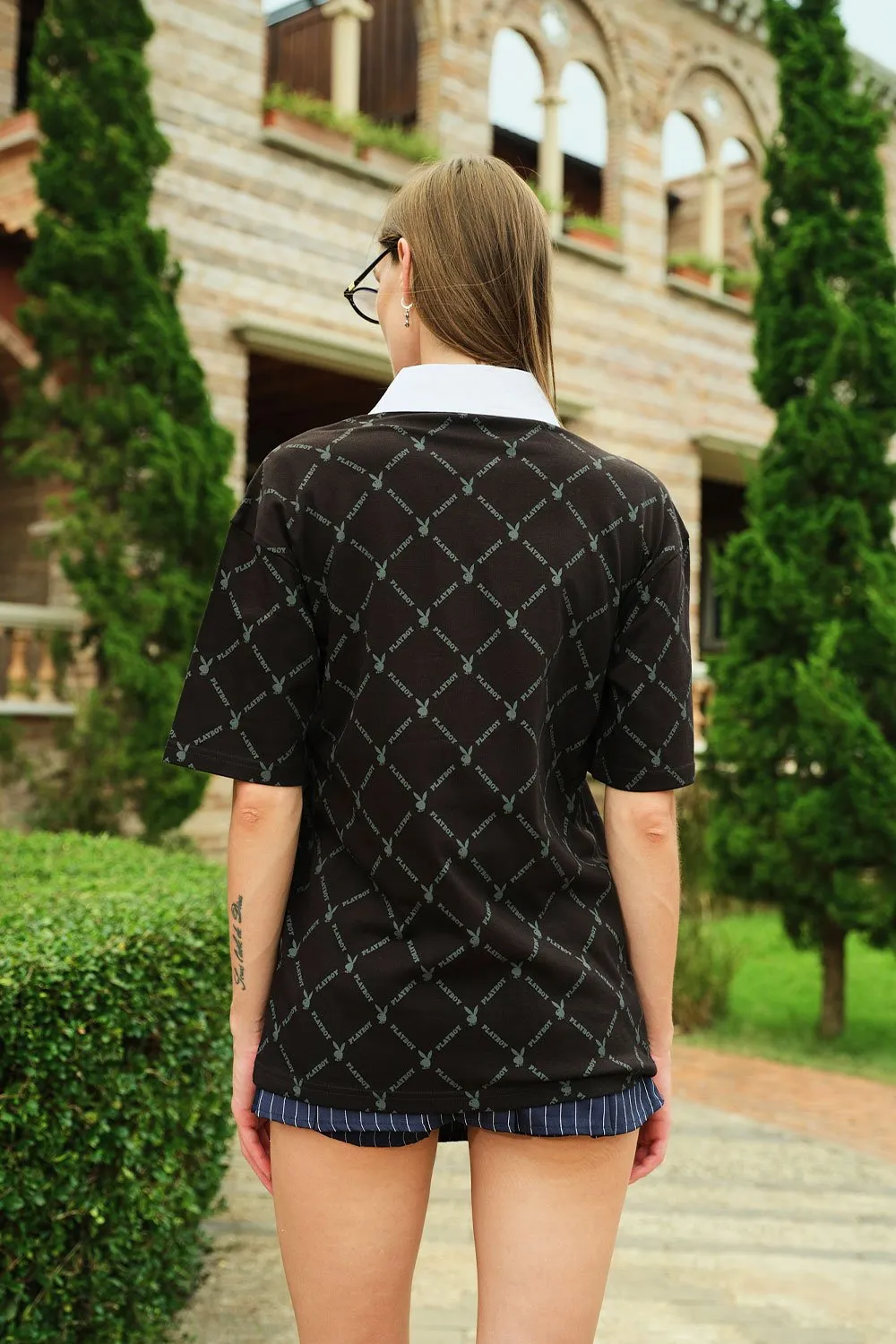 Chessboard Playboy Oversized Polo